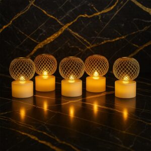 LED Ball Shaped Decorative Light with Mesh Cover (5 Pc / Set)